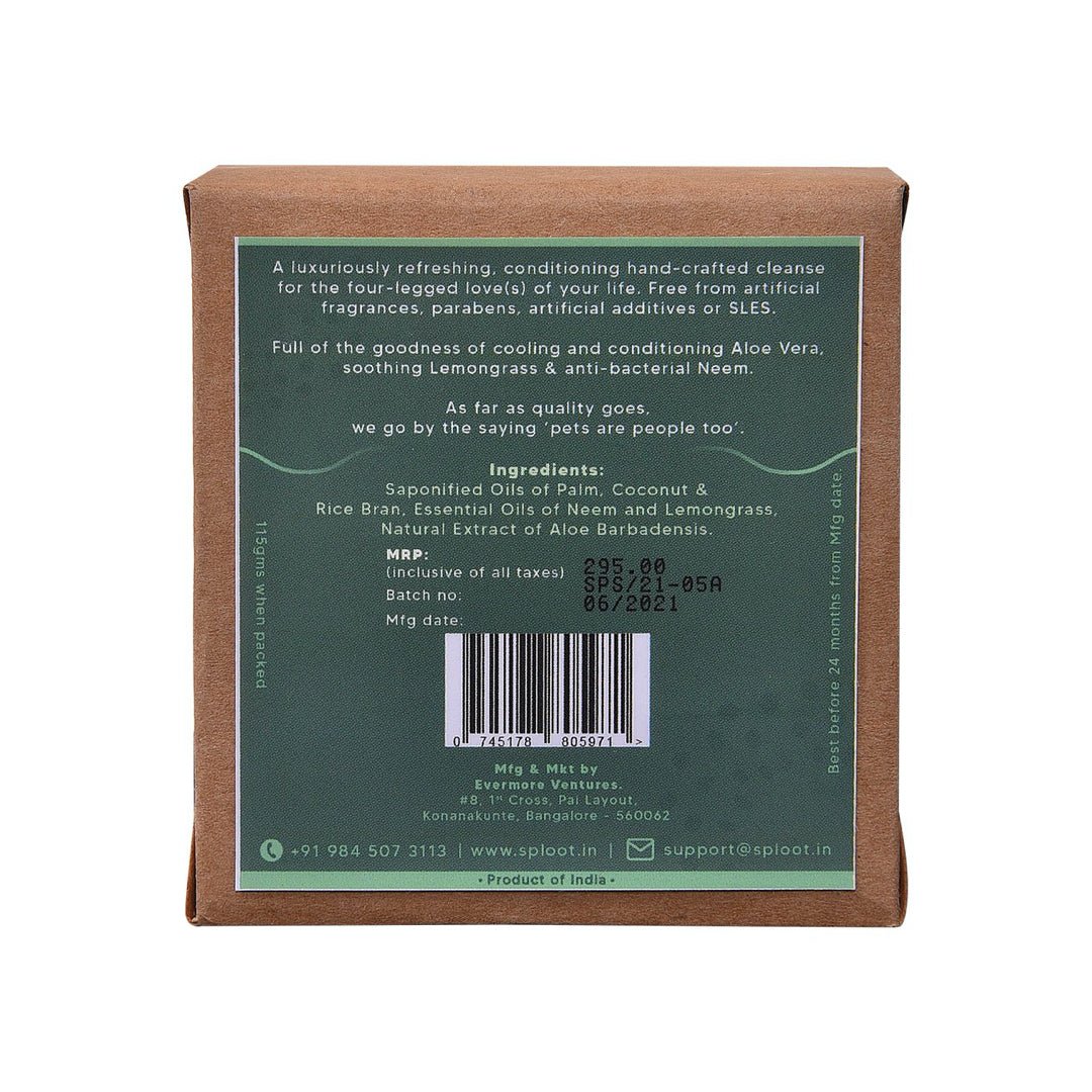 Pet Soap - Lemongrass, Neem, Aloe Vera by Sploot - Wagr - The Smart Petcare Platform
