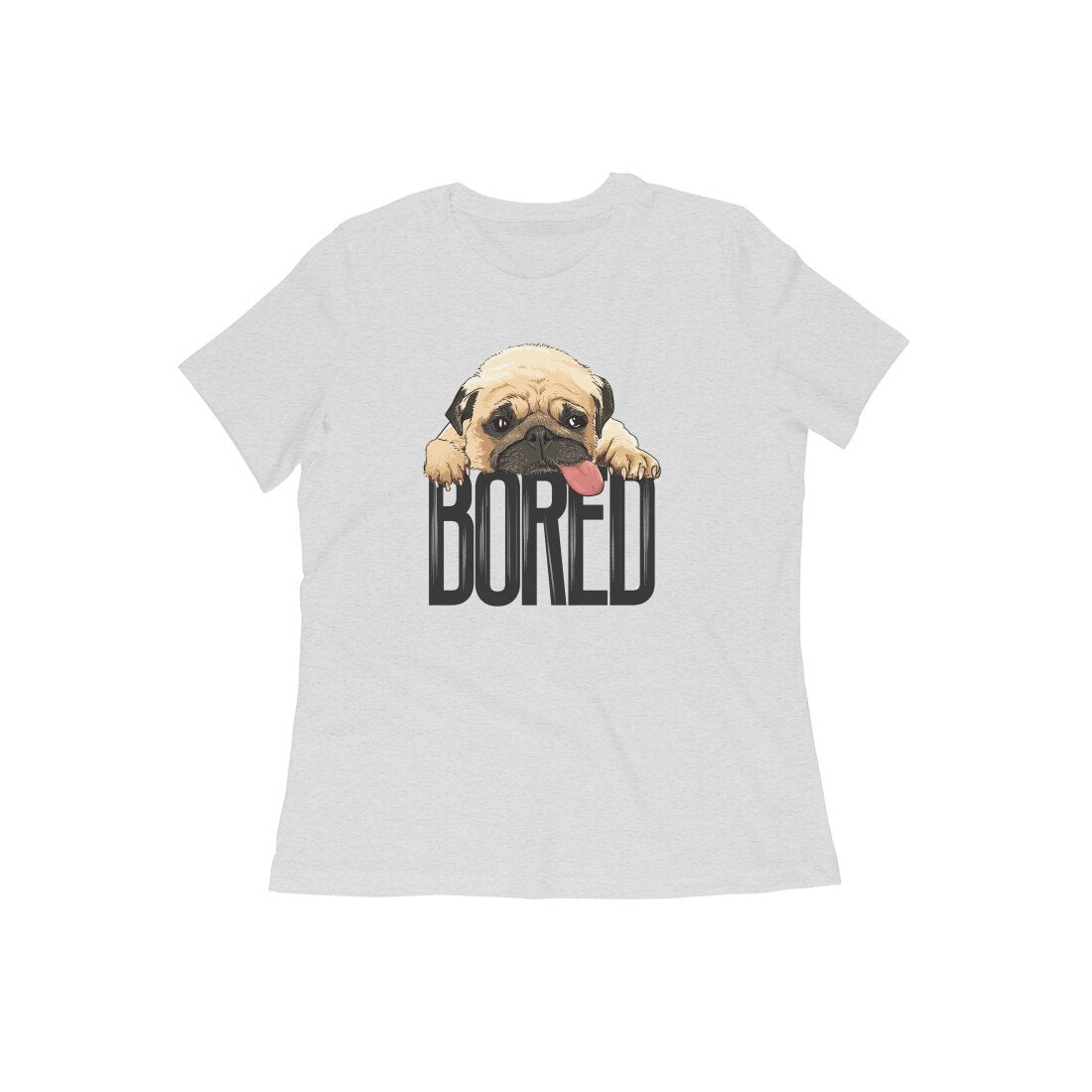 Round Neck T-Shirt (Women) - Bored Pug Baby - Wagr - The Smart Petcare Platform