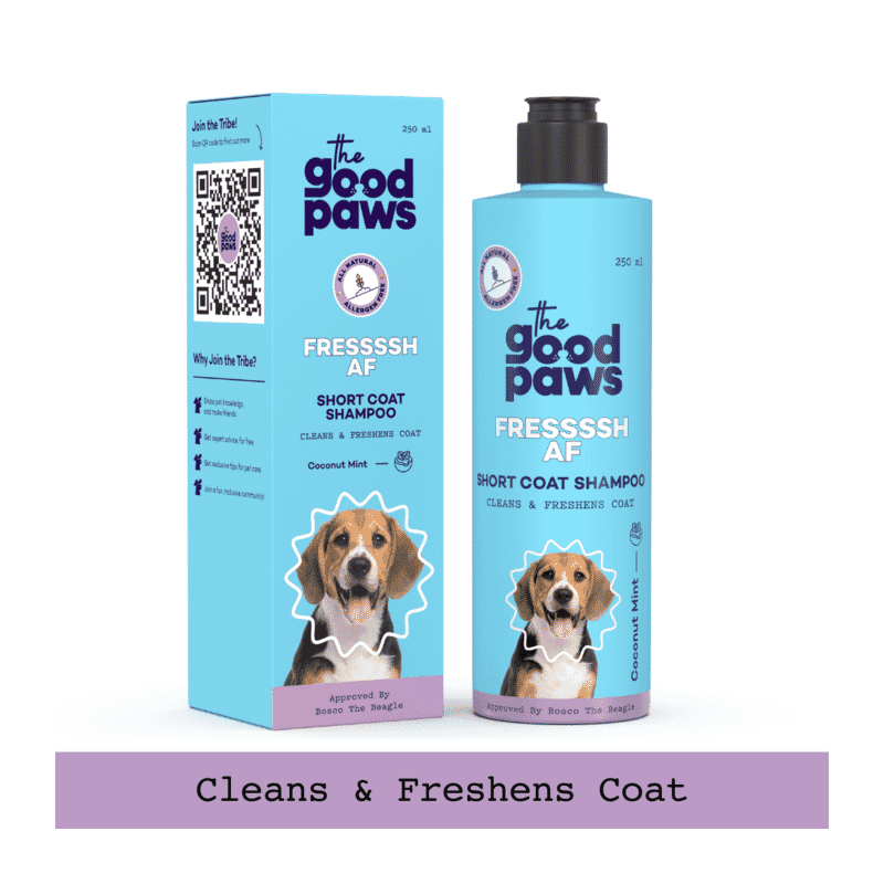 The Good Paws FRESSSSH AF Short Coat Smoothing Dog & Cat Shampoo with Jojoba & Castor Oil - Coconut Mint 250ml - Wagr Petcare