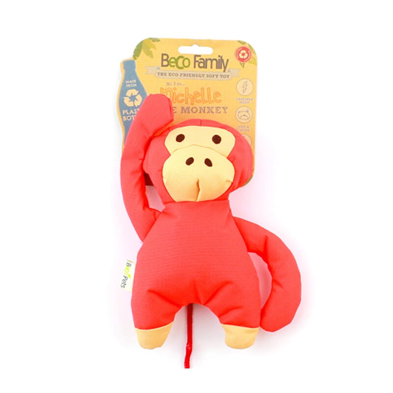 Beco Soft Michelle Monkey Toy with Squeeker for Dogs - Orange