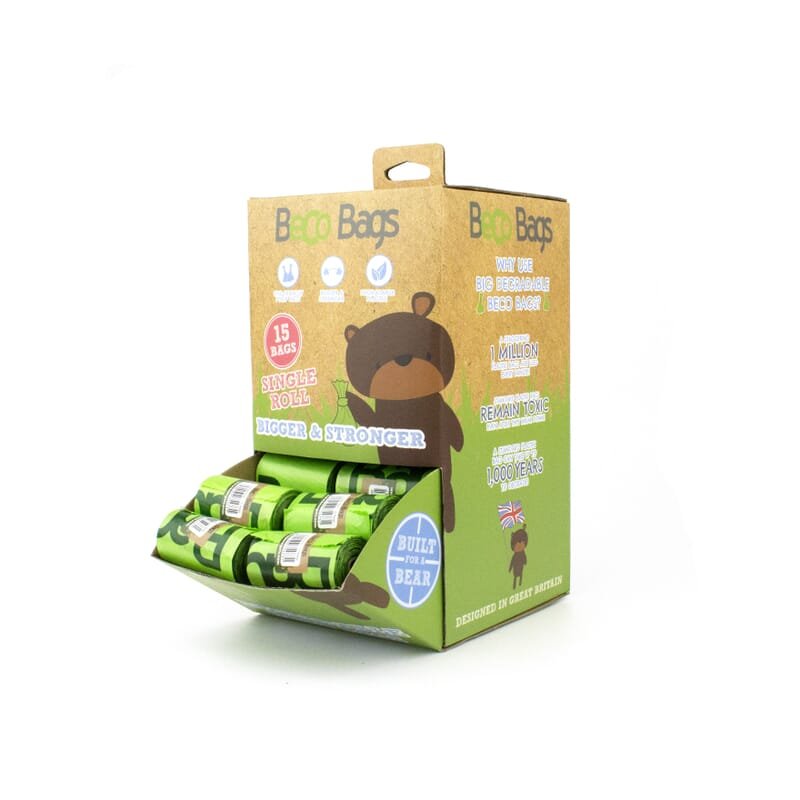 Beco Degradable Poop Bags CounterTop Display , Rolls(15*64) - Wagr - The Smart Petcare Platform