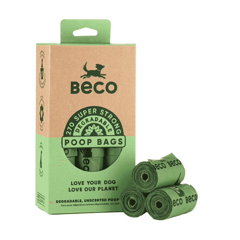 Beco Degradable Poop Bags, Standard 270 Bags, Rolls(18*60), Unscented - Wagr - The Smart Petcare Platform