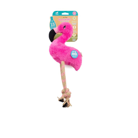 Beco Dual Material Soft Toy Flamingo for Dogs - Wagr - The Smart Petcare Platform