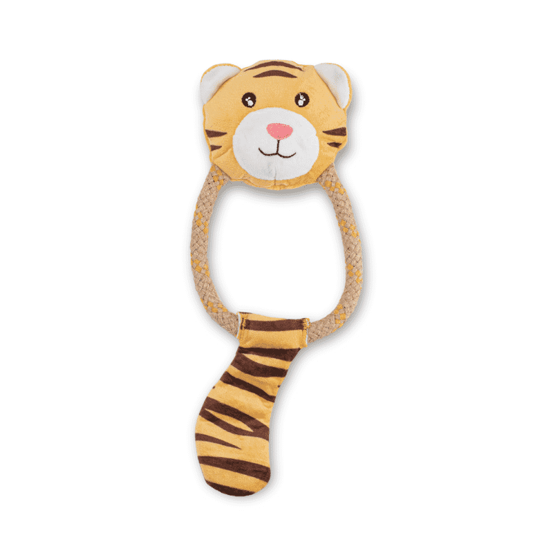 Beco Dual Material Soft Toy Tiger for Dogs - Wagr - The Smart Petcare Platform