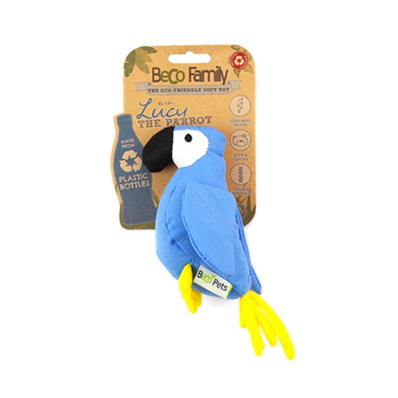 Beco Soft Parrot Toy with Squeeker for Dogs - Blue - Wagr - The Smart Petcare Platform