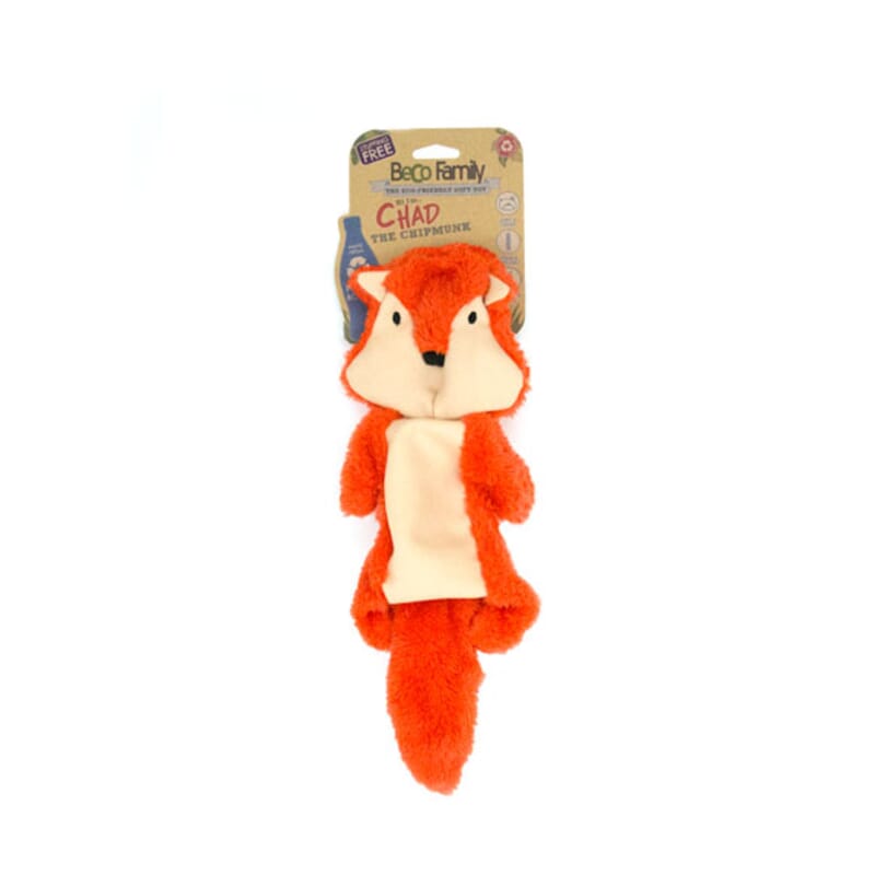 Beco Stuffing Free Chipmunk Toy for Dogs - Orange - Wagr - The Smart Petcare Platform