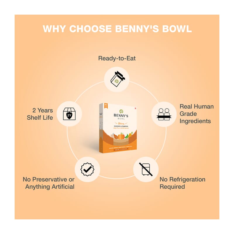 Benny's Bowl Delicious Fresh Dog Food - Chicken and Pumpkin - Wagr - The Smart Petcare Platform