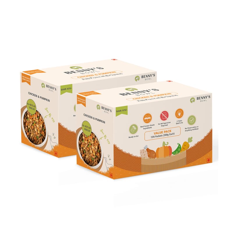 Benny's Bowl Delicious Fresh Dog Food - Chicken and Pumpkin - Wagr - The Smart Petcare Platform