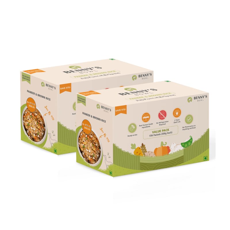 Benny's Bowl Delicious Fresh Dog Food - Paneer and Brown Rice - Wagr - The Smart Petcare Platform