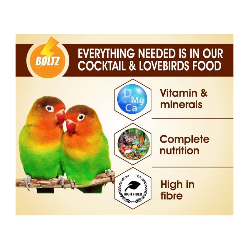 Boltz Cockatiel & Lovebirds Food 1.2kg - Wagr - The Smart Petcare Platform