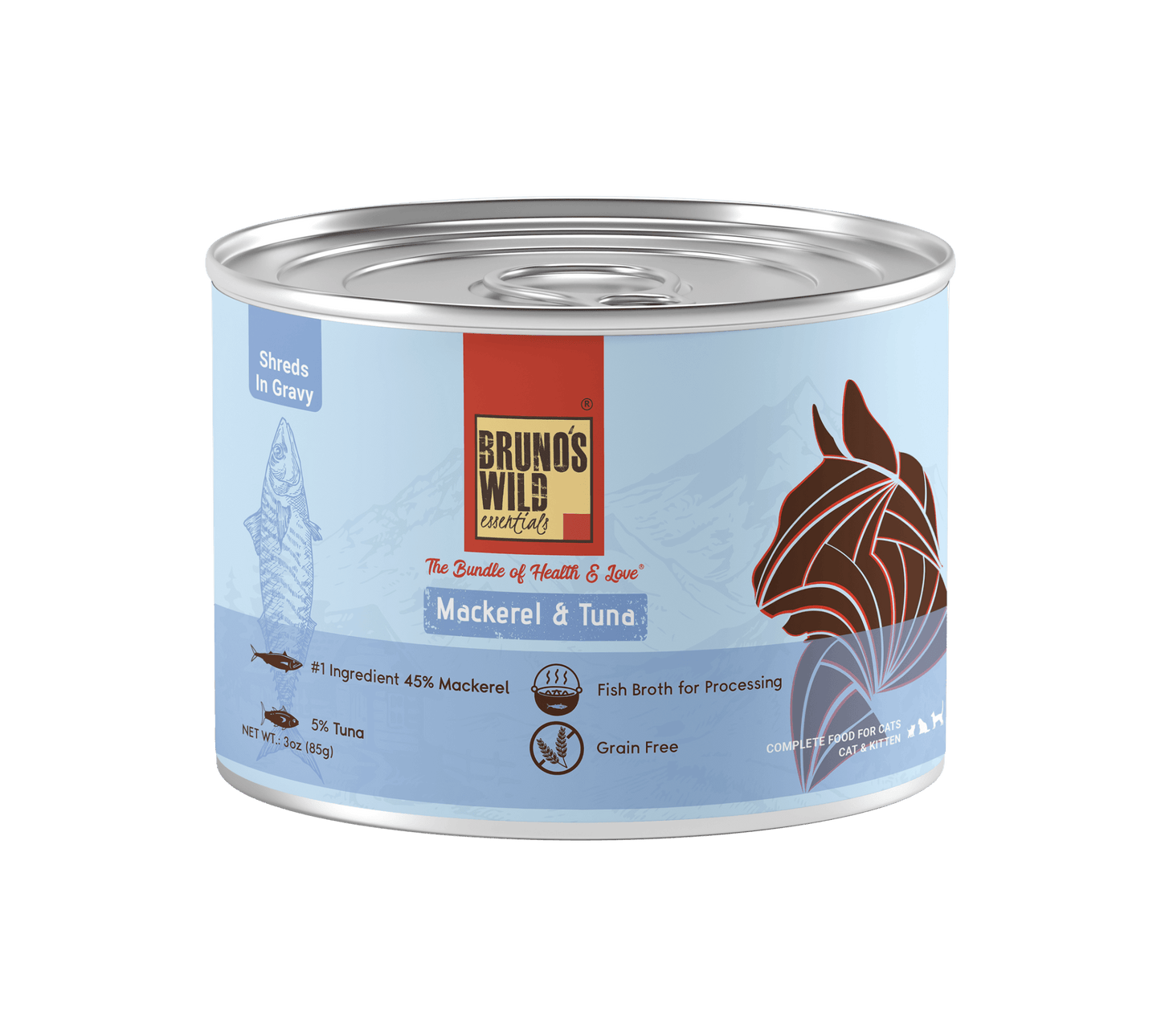 Bruno's Wild Essentials - Assorted Pack of 5 Cat Wet Food Cans - Wagr Petcare