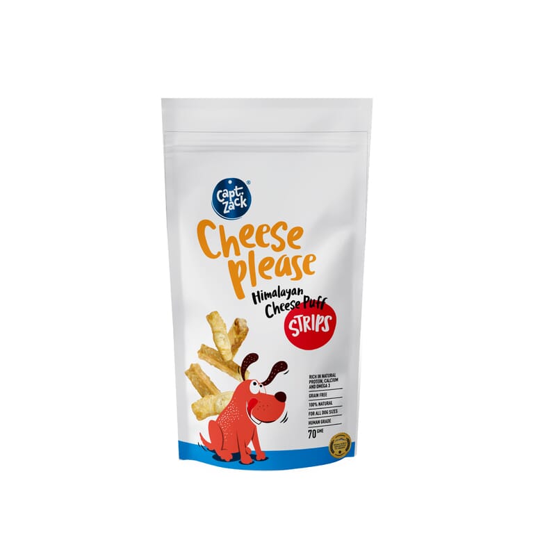 Captain Zack Cheese Please Himalayan Cheese Puff Strips 70gm - Wagr - The Smart Petcare Platform