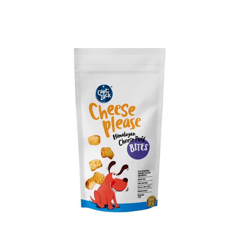 Captain Zack Cheese Please Himalayan Crunchy Cheese Puff Bites 70gm - Wagr - The Smart Petcare Platform