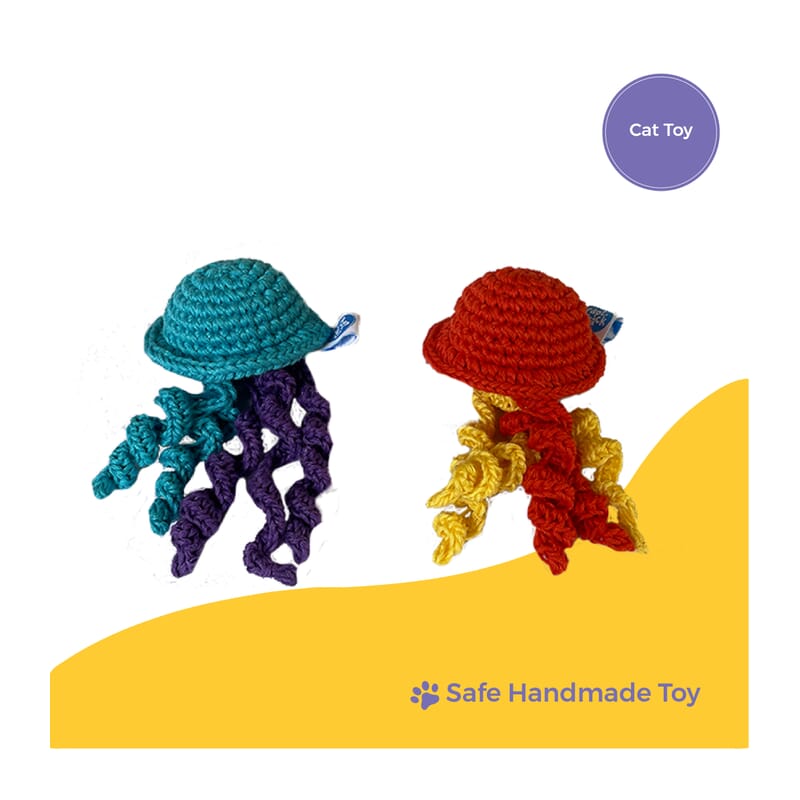 Captain Zack Crochet Jellyfish Cat Toy - Wagr - The Smart Petcare Platform