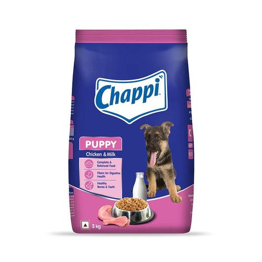 Chappi Puppy Dry Dog Food, Chicken & Milk, 3 kg - Wagr - The Smart Petcare Platform