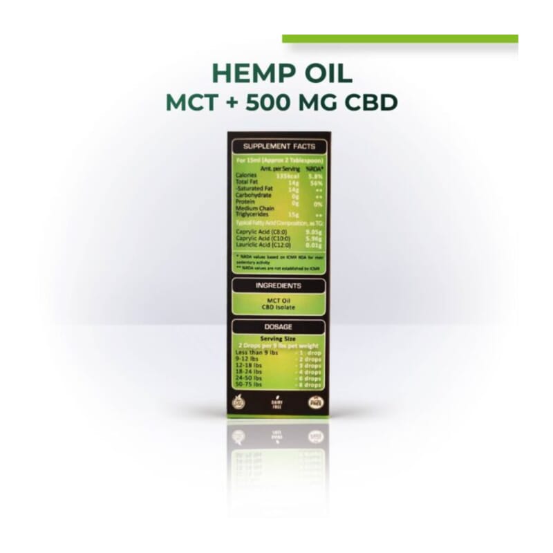 Cure By Design Hemp Oil with 500mg CBD (MCT) - Wagr - The Smart Petcare Platform