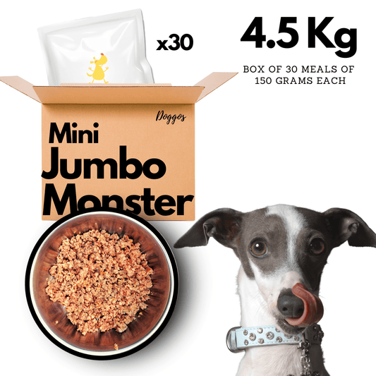 Doggos Mini Jumbo Monster + 3 Instant Broth Free (30 packets of 150g of fresh dog food + 3 Chicken Broth Free) - Wagr Petcare