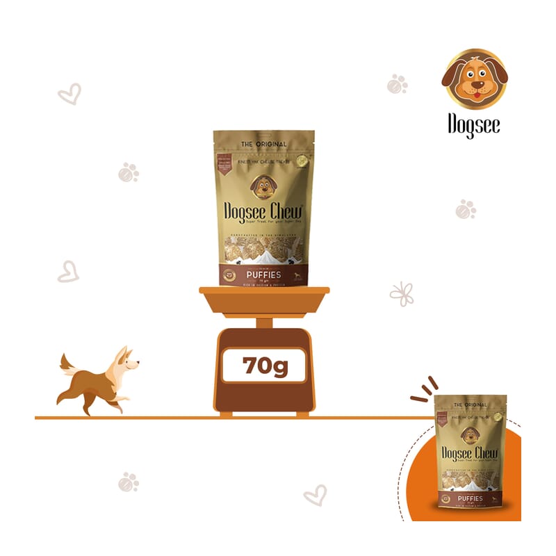 Dogsee Chew Puffies- 70g - Wagr - The Smart Petcare Platform