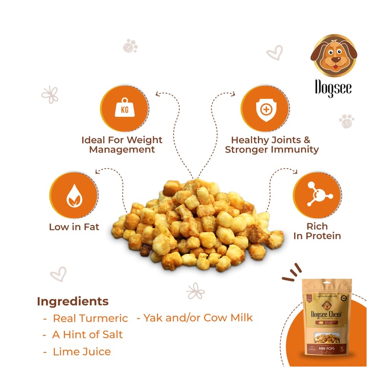 Dogsee Chew Turmeric Mini Pops- 70g - Wagr - The Smart Petcare Platform