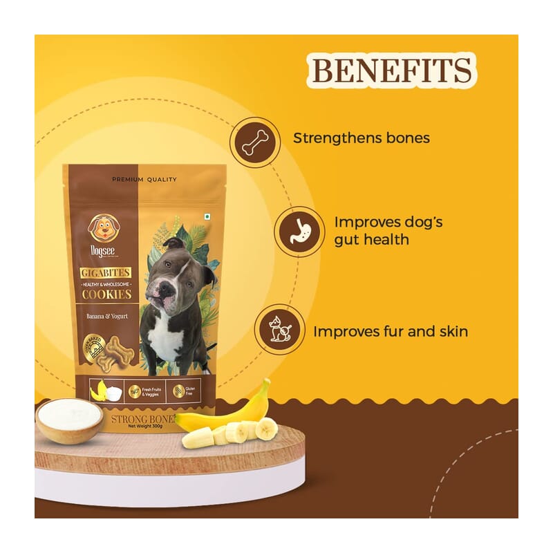 Dogsee Gigabites, Banana Yogurt Cookies for Dogs - Wagr - The Smart Petcare Platform