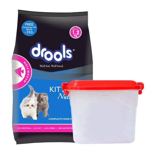 Drools Kitten (1-12 Months) Dry Cat Food, Ocean Fish 1.2kg with Free Container - Wagr - The Smart Petcare Platform