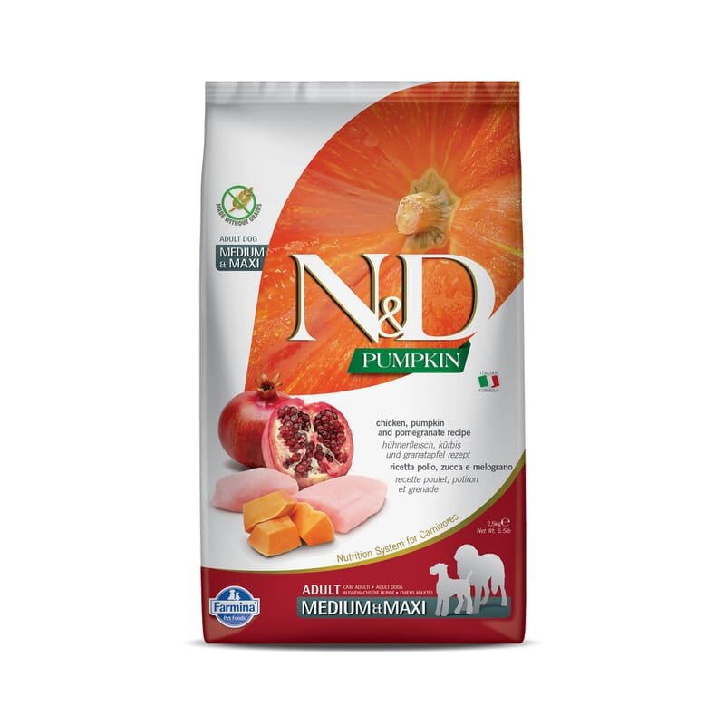 FARMINA N&D Pumpkin - Chicken & Pomegranate, Dog Dry Food - Adult - Wagr - The Smart Petcare Platform