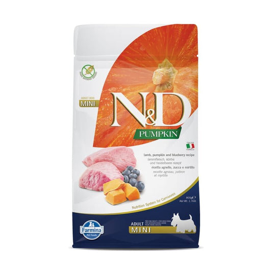 FARMINA N&D Pumpkin - Lamb & Blueberry - Grain Free - Dog Dry Food - Adult - Mini Breed - Wagr - The Smart Petcare Platform