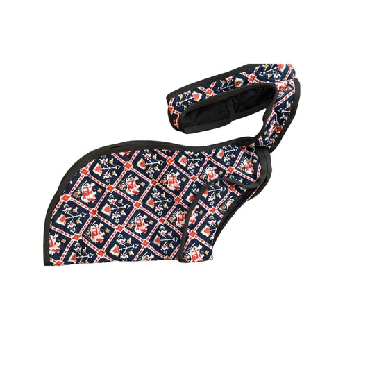 Flury Cotton Quilted Coat for Dogs Double Strap - Blue Ikat - Wagr Petcare