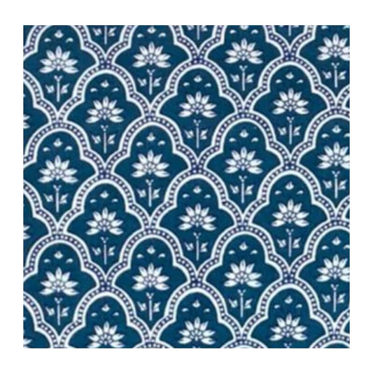 Flury Cotton Quilted Coat for Dogs Double Strap - Flowerpots in Indigo - Wagr Petcare