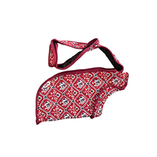 Flury Cotton Quilted Coat for Dogs Double Strap - Red Ikat - Wagr Petcare