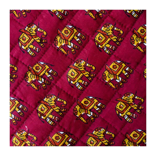 Flury Cotton Quilted Coat for Dogs Single Strap - Royal Elephants - Wagr Petcare