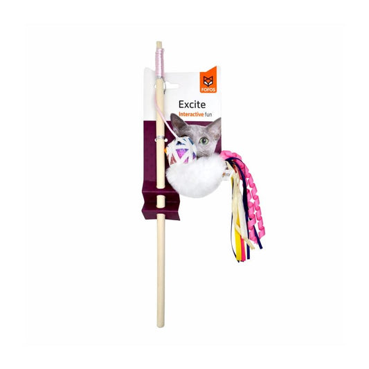 Fofos Blocky Meow Bird Wand Cat Toy - Wagr Petcare