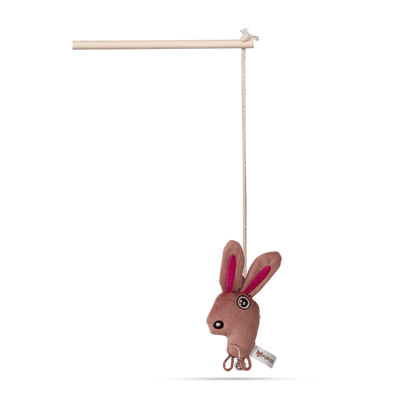 Fofos Bunny Cat Wand Toy - Wagr Petcare