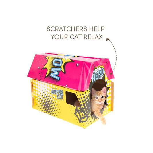 Fofos Comic House Cat Scratcher - Wagr Petcare
