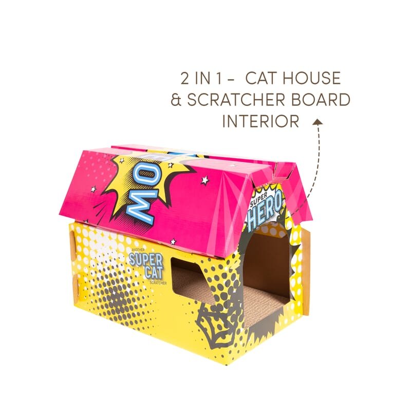 Fofos Comic House Cat Scratcher - Wagr Petcare