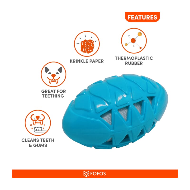 Fofos Crunch Football Dog Toy - Wagr Petcare