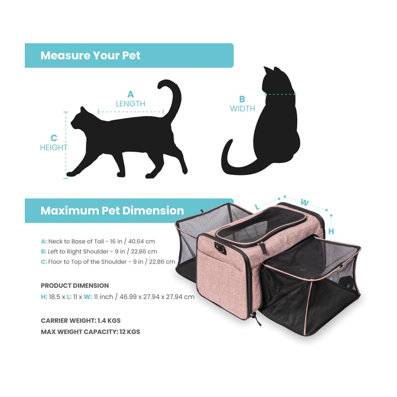Fofos Expandable Foldable Pet Carrier - Wagr Petcare