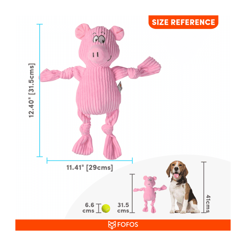Fofos Fluffy Pig Pink Dog Toy - Wagr Petcare