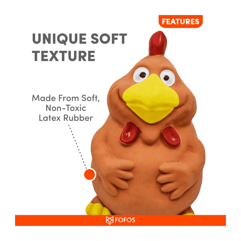 Fofos Latex Bi Rooster Dog Toy - Wagr Petcare