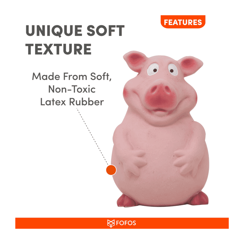 Soft pink pig dog top toy
