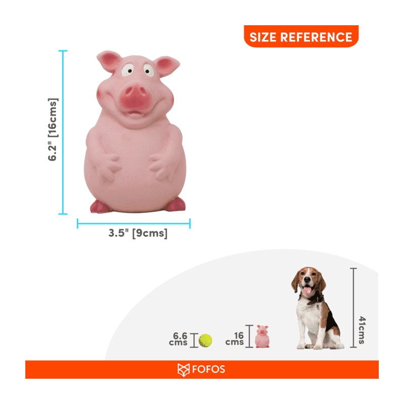 Fofos Latex Bi Toy Pig Dog Toy - Wagr Petcare