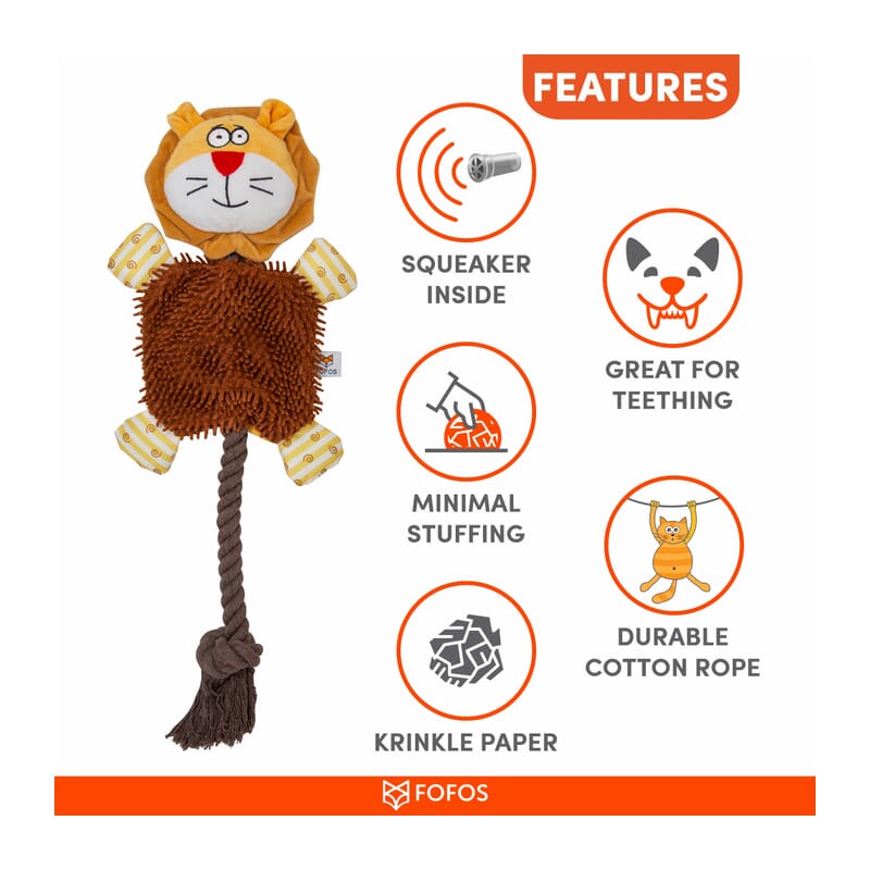 Fofos Puppy Rope Lion Dog Toy for Teething Puppies - Wagr Petcare
