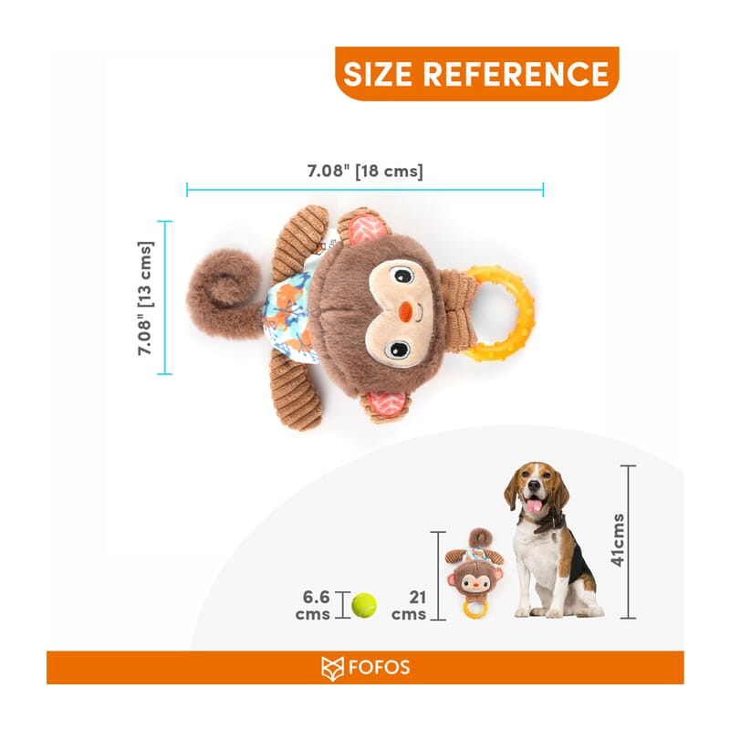 Fofos Puppy Teething Toy - Monkey - Wagr Petcare