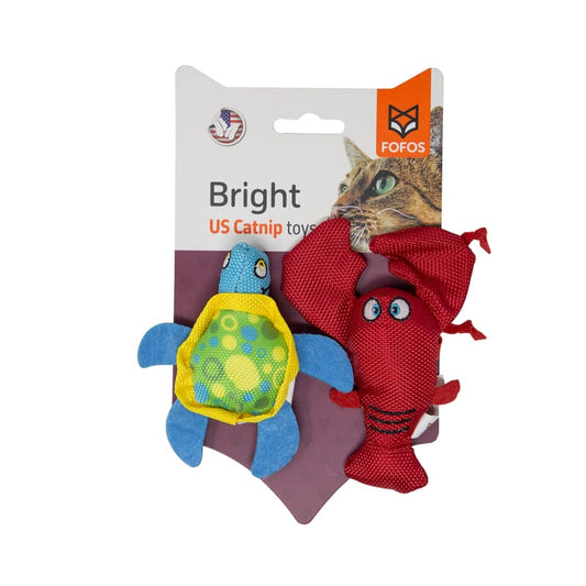 Fofos Summer Cat Toy - Turtle with Lobster Interactive Cat Toys - Wagr Petcare