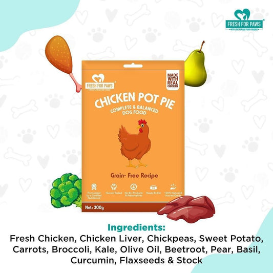 Fresh for Paws Chicken Pot Pie - 300gm - Wagr Petcare