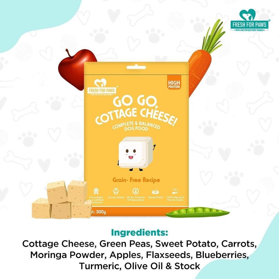 Fresh for Paws Go, Go, Cottage Cheese - 300gm - Wagr Petcare