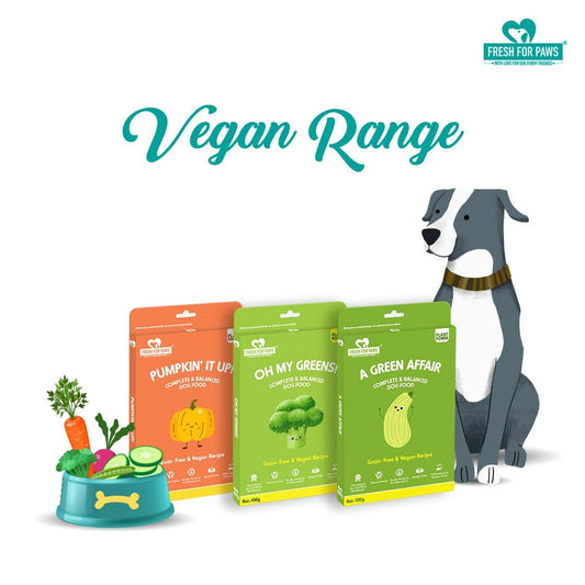 Fresh for Paws' Vegan Range Combo (100gm pack each of - Green Affair, Pumpkin, Oh My Greens) - Wagr Petcare