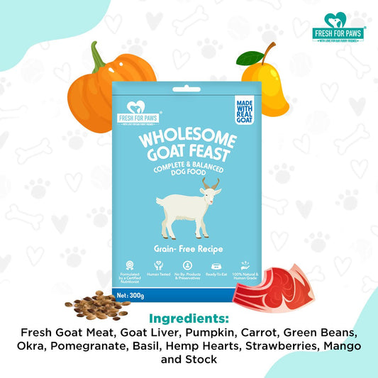Fresh for Paws Wholesome Goat Feast - 300gm - Wagr Petcare