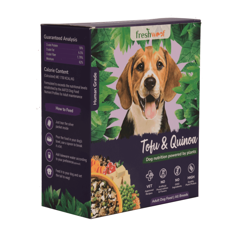 Freshwoof Veg healthy supermeals for dogs - Tofu & Quinoa - Wagr - The Smart Petcare Platform