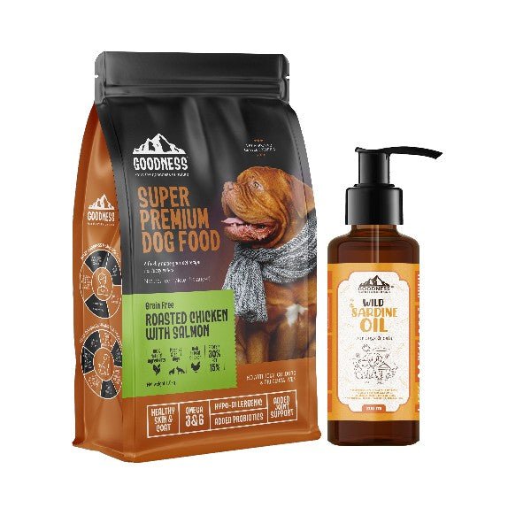 Goodness Grain Free Roasted Chicken with Salmon 1.5kg with Free Sardine oil 200ml - Wagr - The Smart Petcare Platform